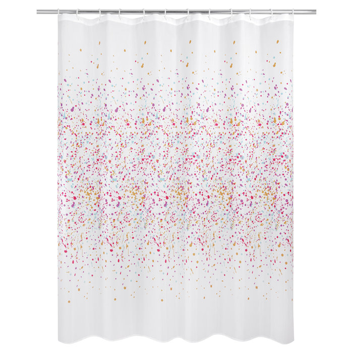 Ebern Designs CONFETTI SHOWER CURTAIN PINK Wayfair